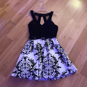 White and black dress